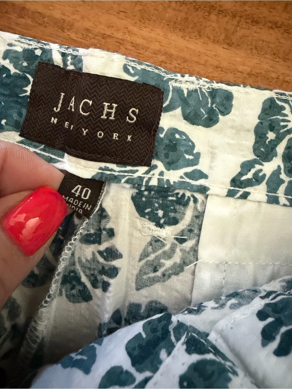 NWT JACHS Girlfriend 40 White Tropical Print Cotton Shorts Beach Vacation Golf